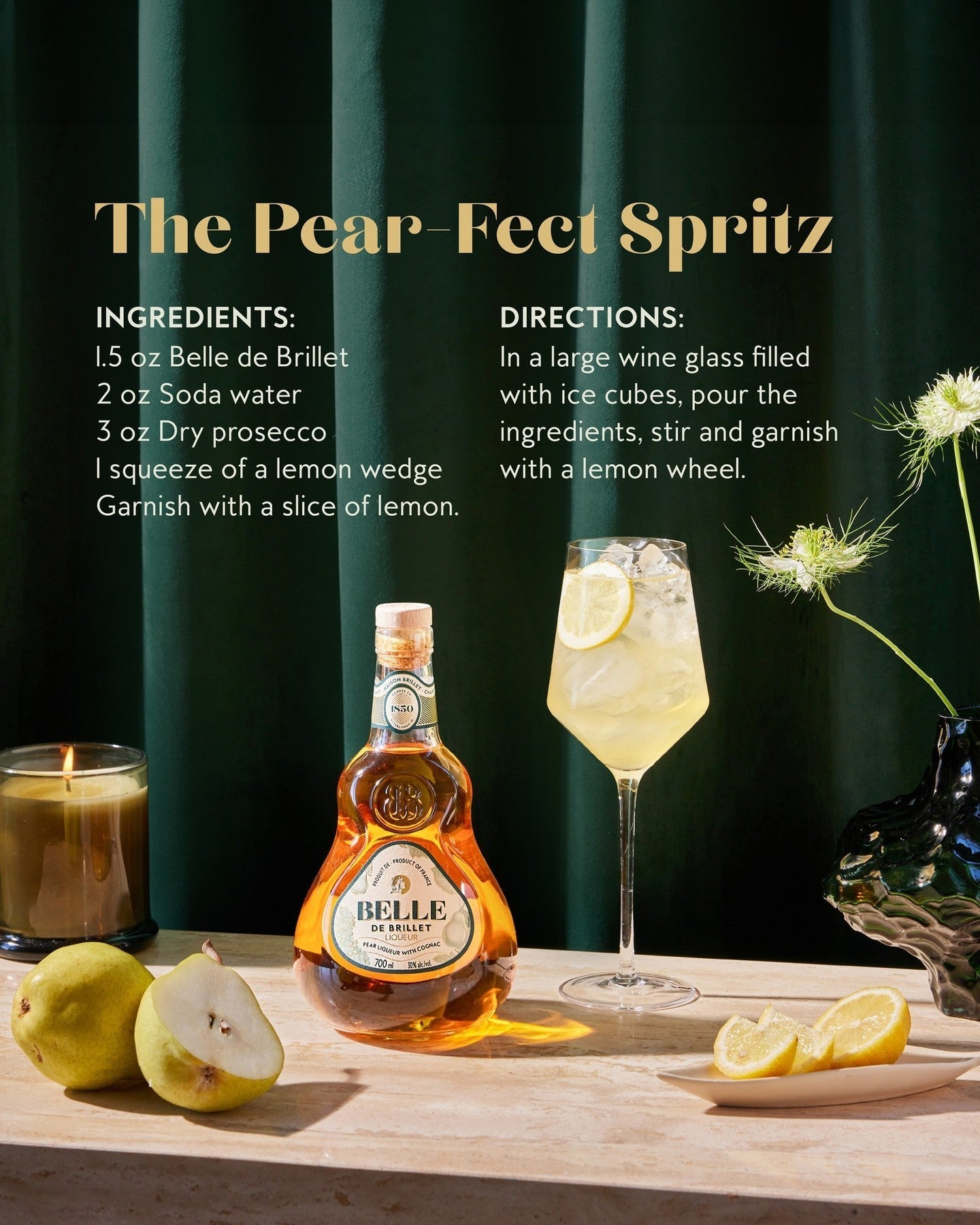 Brillet Liqueur 'Belle de Brillet' Poire William & Cognac 30% 700ml | Liqueurs | Shop online at Spirits of France
