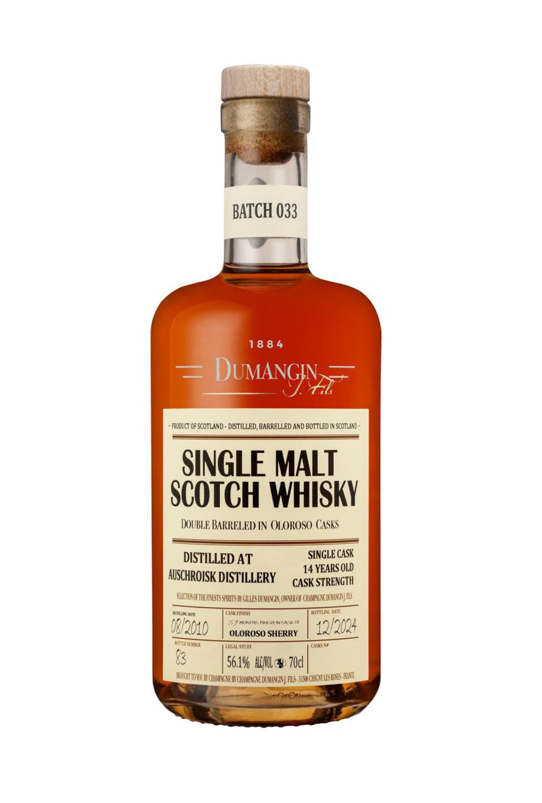 Dumangin 033 Single Malt Scotch Whisky Auschroisk 56.1% 700ml | Whisky | Shop online at Spirits of France